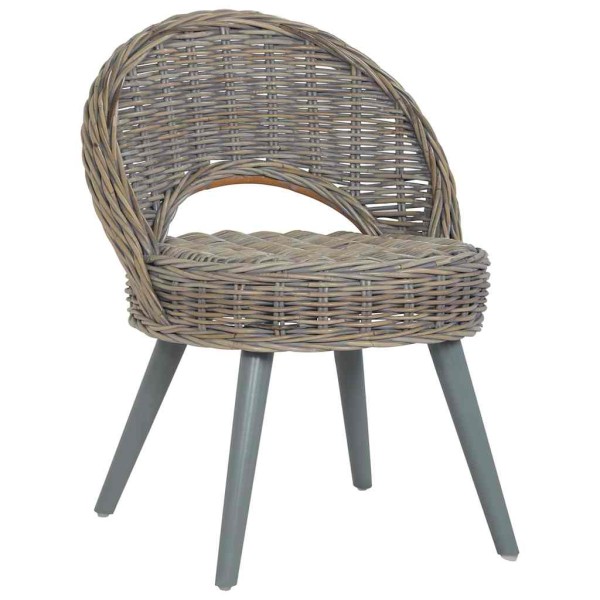 Armchair, gray, Kubu rattan