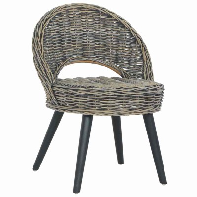 Armchair, black, Kubu rattan