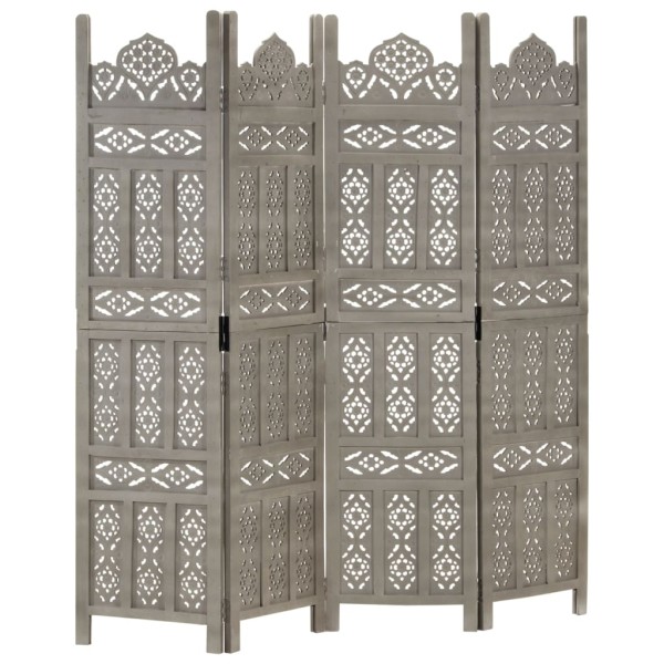 Room partition, 4 parts, gray, 160x165cm, mango solid
