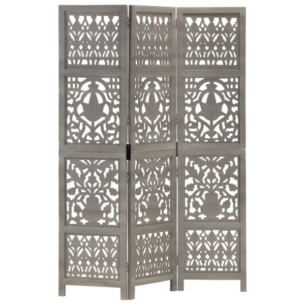 Room partition, 3 parts, gray, 120x165cm, mango solid