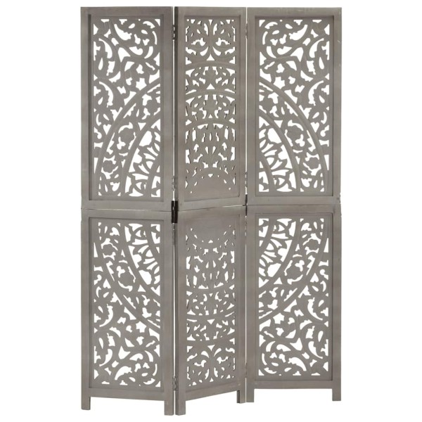 Room partition, 3 parts, gray, 120x165cm, mango solid