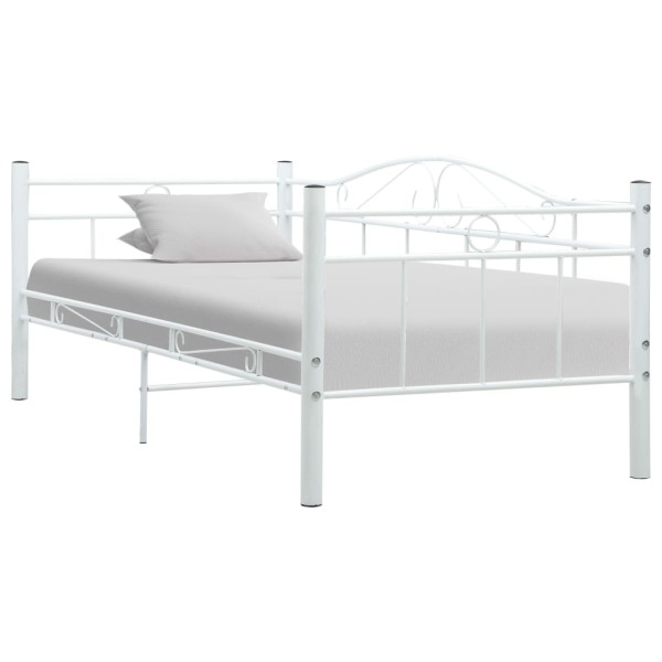 Bed frame, white, 90x200cm, metal