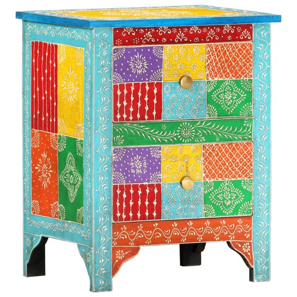 Bedside cabinet, 40x30x50cm, solid mango wood, hand painted