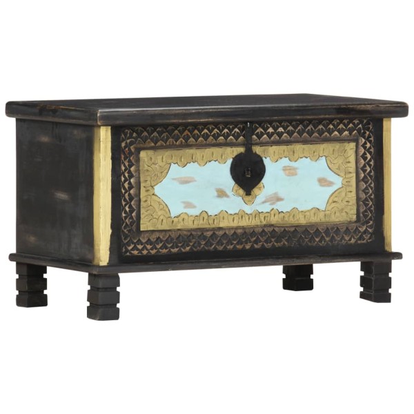 Chest for things, black, 80x40x45cm, solid mango wood