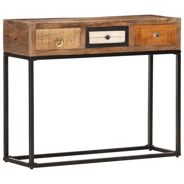 Console table, golden, 90x30x75cm, solid wood