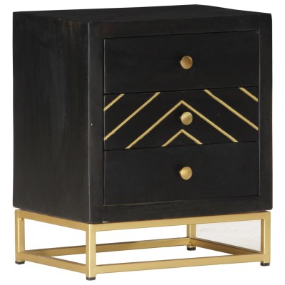 Nightstand, black and gold,...