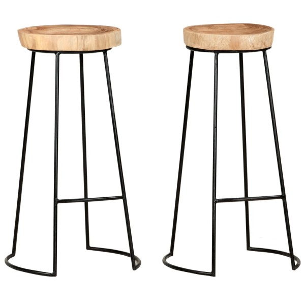 Bar stools, 2 pcs., solid acacia wood