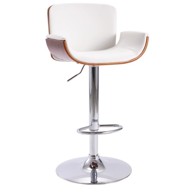 Bar stool, white color, artificial leather