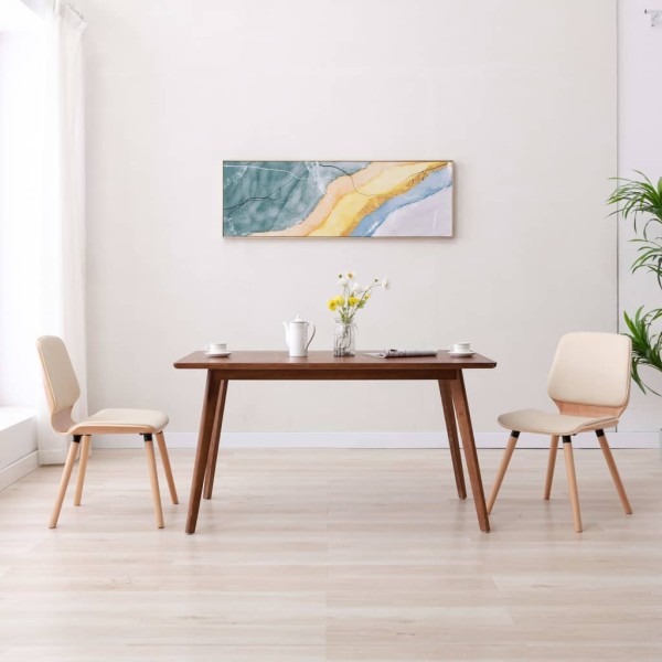 Dining room chairs, 2 pcs., cream color, artificial leather