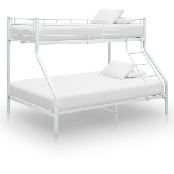 Bunk bed frame, white, 140x200cm/90x200cm, metal