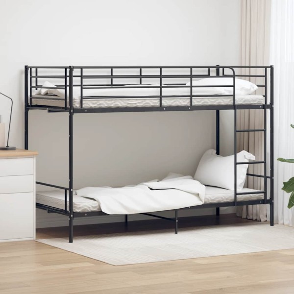 Bunk bed, black, 90x200cm, metal