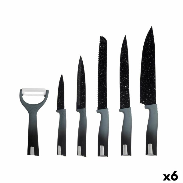 Knife Set Kinvara KT211035 Black Stainless steel polypropylene 6 Pieces (6 Units)