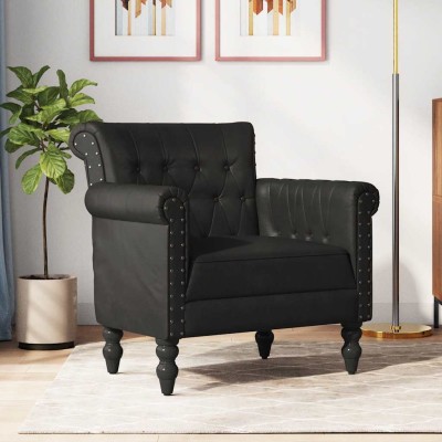 Armchair, black, genuine...
