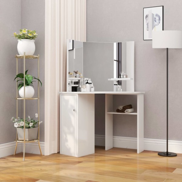 Corner dressing table, white