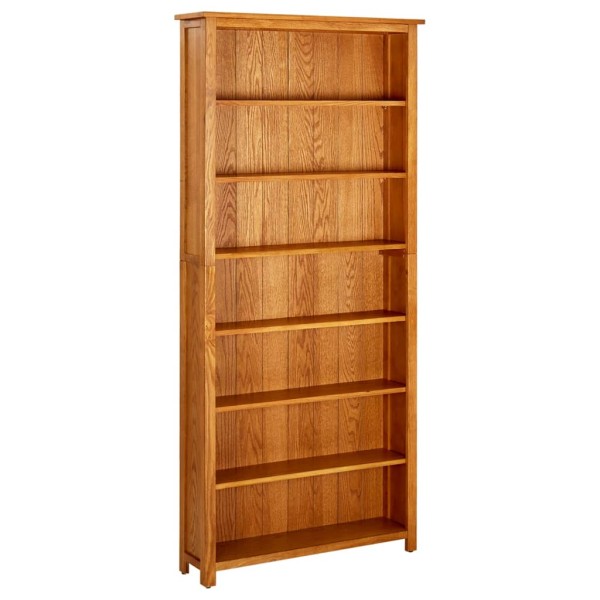 Bookcase with 7 shelves, 90x22.5x200cm, solid oak