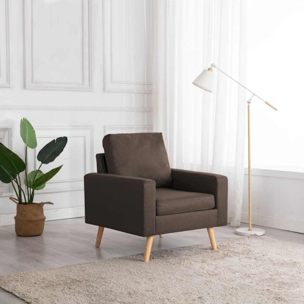 Armchair, brown, fabric