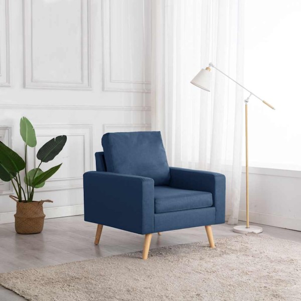 Armchair, blue, fabric
