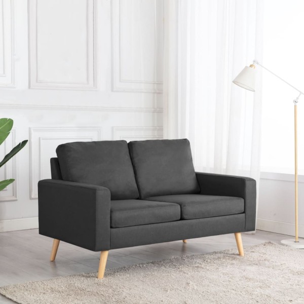 Double sofa, dark gray color, fabric