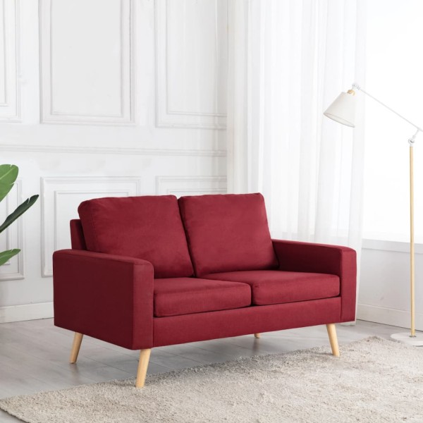 Double sofa, red wine color, fabric