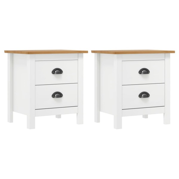 Nightstands Hill, 2 pcs., white, 46x35x49.5cm, pine