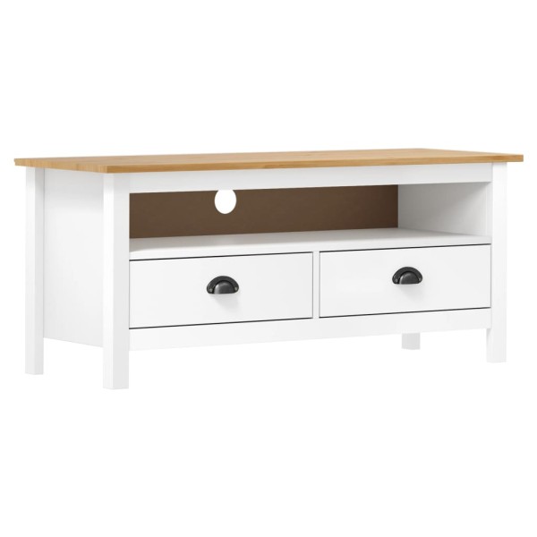 TV cabinet Hill, white, 110x40x47cm, solid pine
