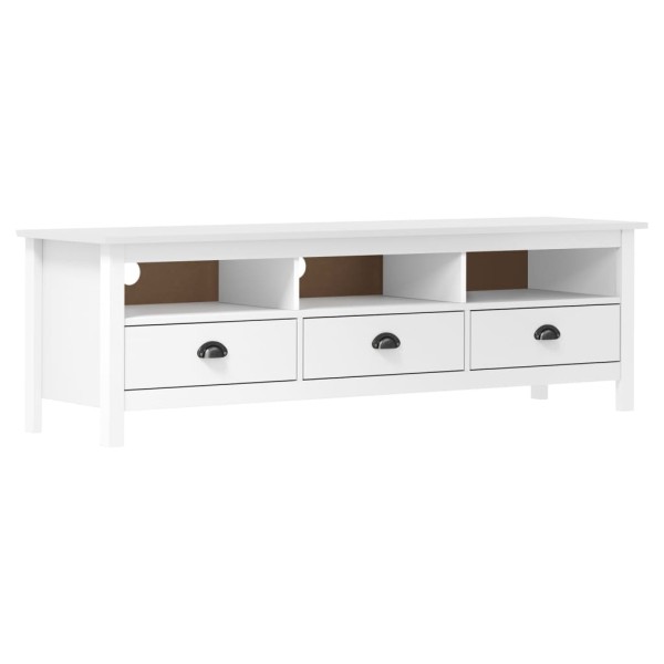 TV cabinet Hill, white, 158x40x47cm, solid pine