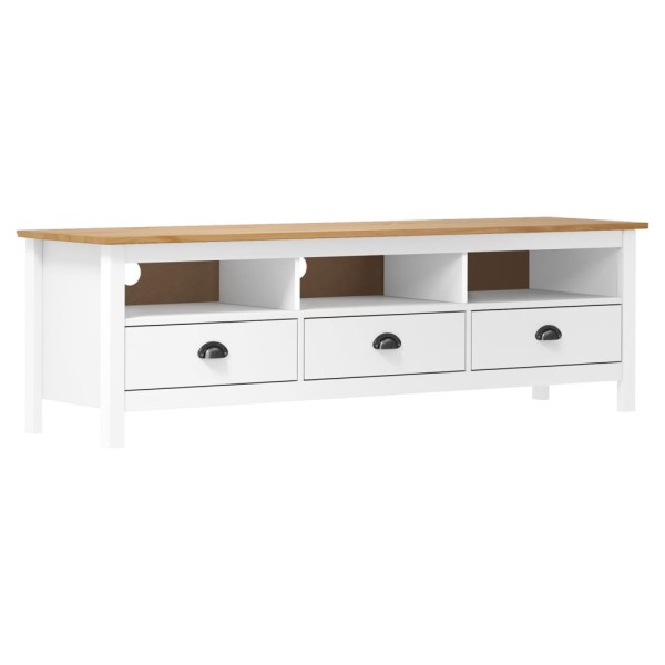 TV cabinet Hill, white, 158x40x47cm, solid pine