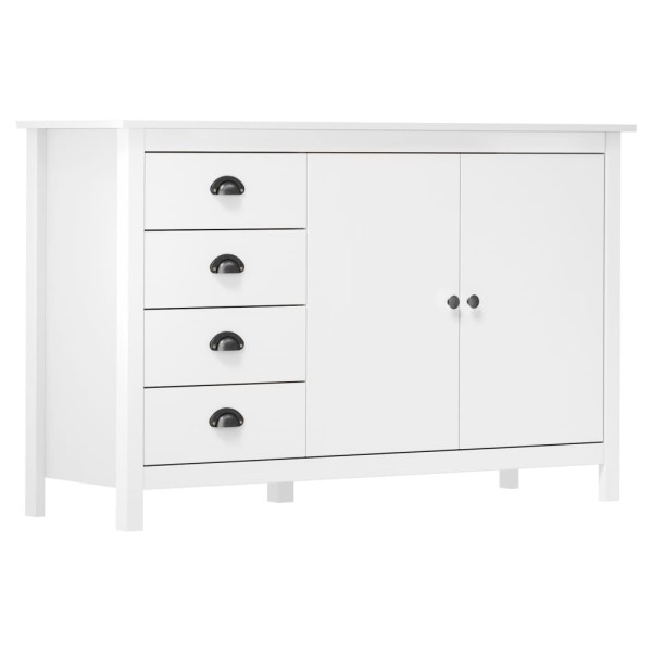 Side cabinet Hill, white, 130x40x80cm, solid pine