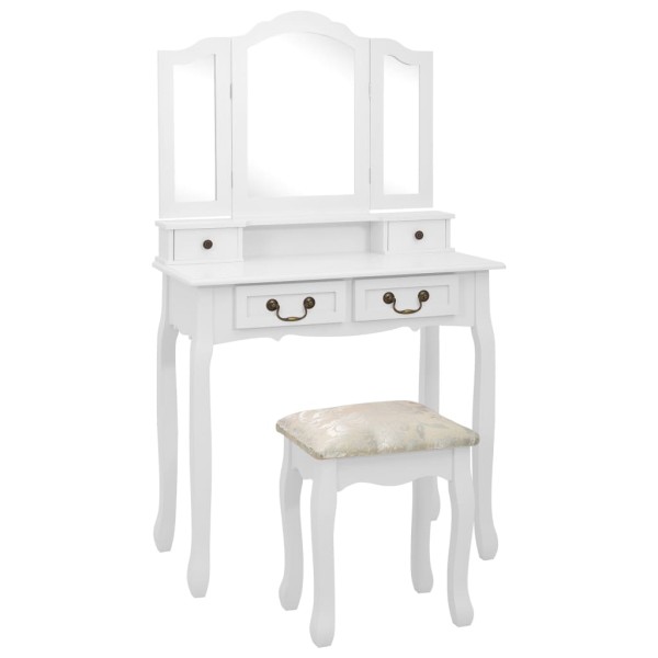 Dressing table set, white, 80x69x141cm, wood