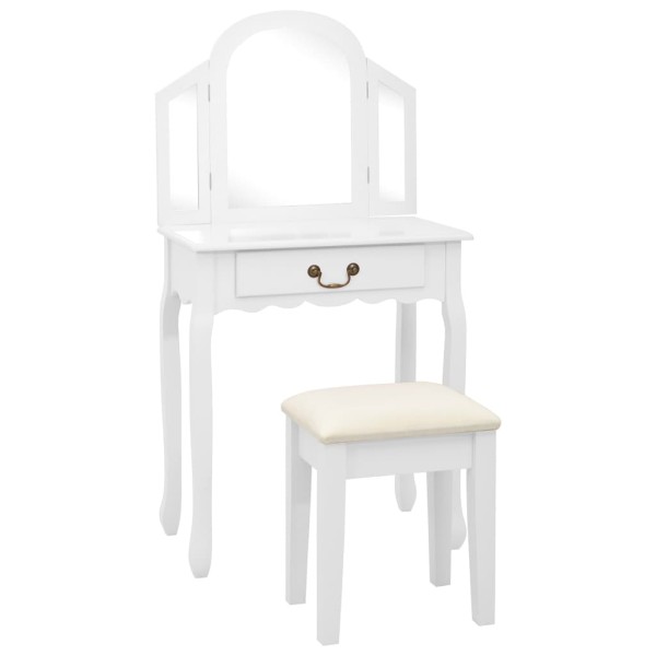 Dressing table, white, 65x36x128cm, paulownia and MDF