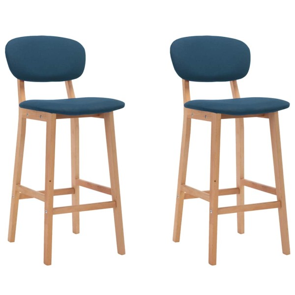 Bar stools, 2 pcs., blue color, fabric