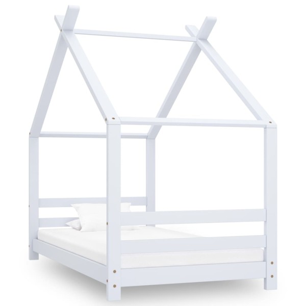 Children's bed frame, white, 80x160cm, solid pine