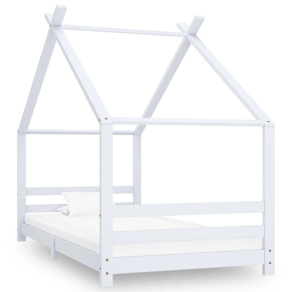 Children's bed frame, white, 90x200cm, solid pine