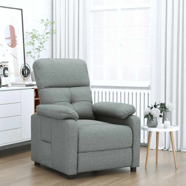 Reclining chair, dark gray, fabric