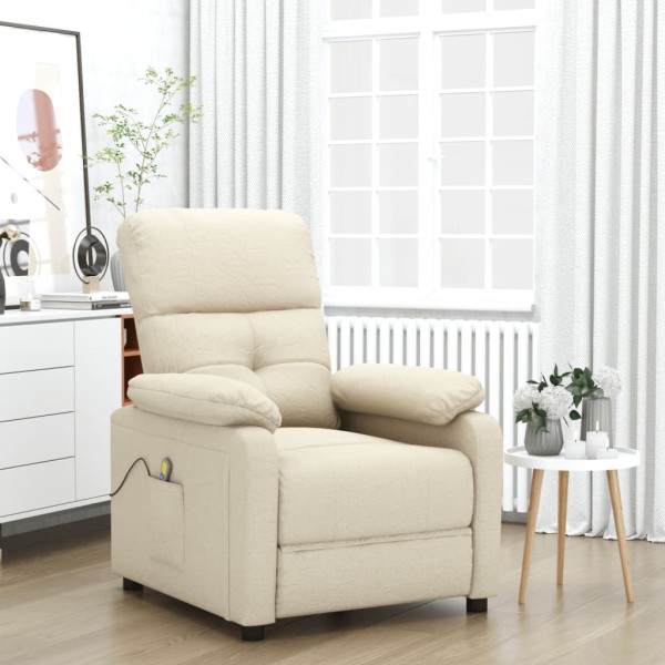 Massage chair, cream color, fabric