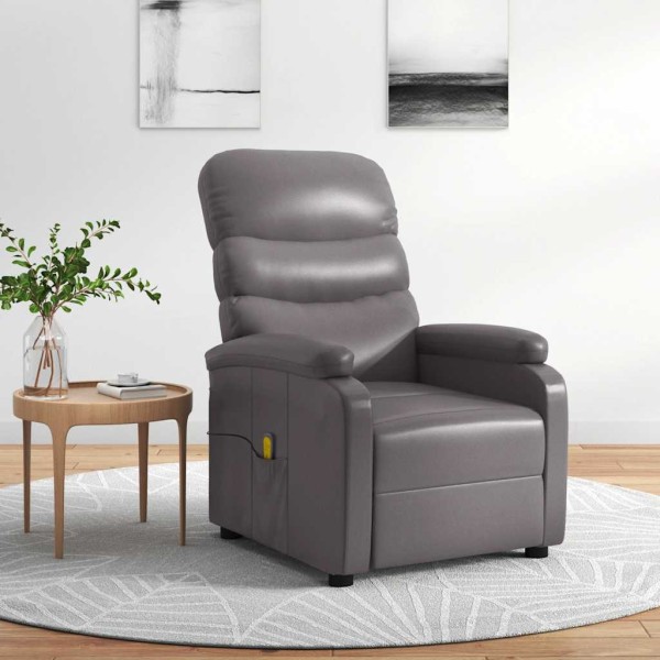 Massage chair, gray color, artificial leather