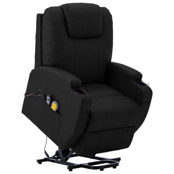 Standing massage chair, black color, artificial leather