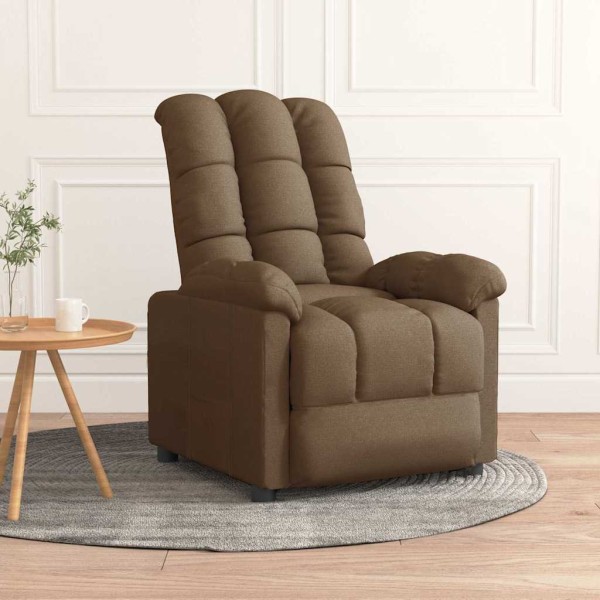 Reclining chair, brown, fabric