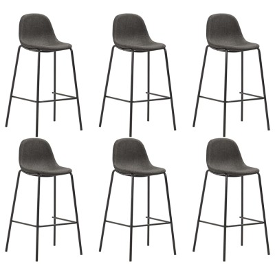 Bar stools, 6 pcs., dark...