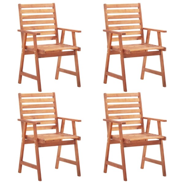Outdoor dining chairs, 4 pcs., solid acacia wood