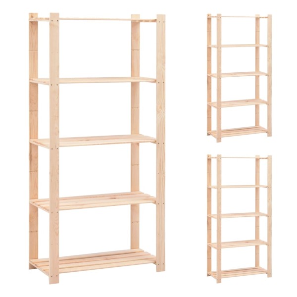Shelves for things, 3 pcs., 80x38x170cm, solid pine
