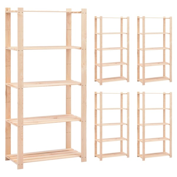 Shelves for things, 5 pcs., 80x38x170cm, solid pine