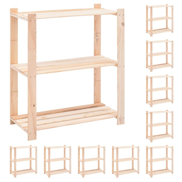 Shelves for things, 10 pcs., 80x38x90cm, solid pine