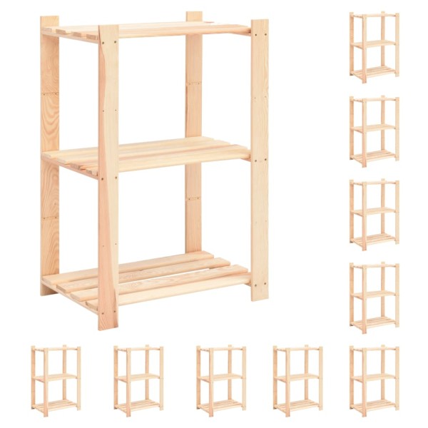 Shelves for things, 10 pcs., 60x38x90cm, solid pine