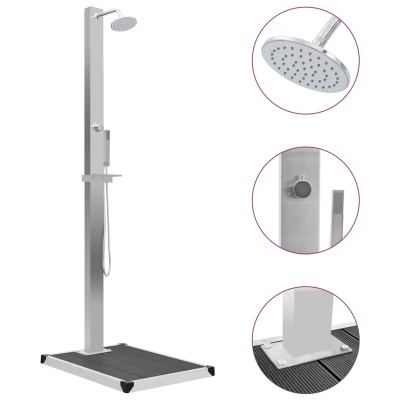 Outdoor shower with tray,...