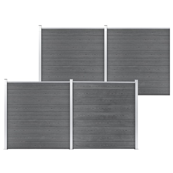 Garden fence, gray, 699x186cm, WPC