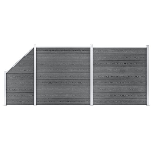 Fence set, gray, 446x186cm, WPC