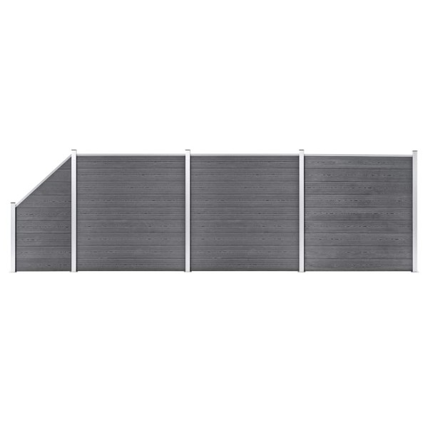 Fence set, gray, 619x186cm, WPC