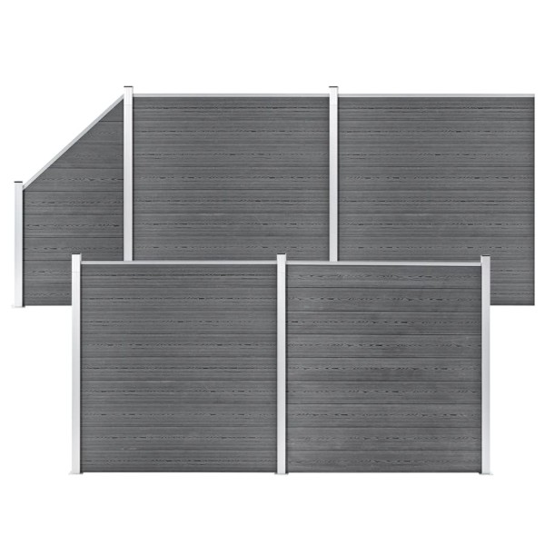 Fence set, gray, 792x186cm, WPC