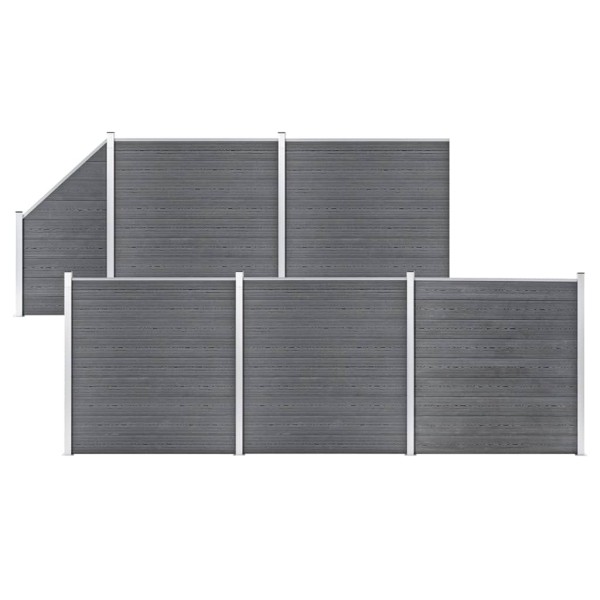 Fence set, gray, 965x186cm, WPC